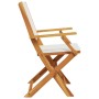 Folding garden chairs 4 units solid wood and cream fabric by , Garden chairs - Ref: Foro24-3214574, Price: 242,36 €, Discount: %