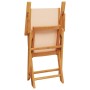 Folding garden chairs 4 pcs solid wood and beige fabric by , Garden chairs - Ref: Foro24-3214583, Price: 247,45 €, Discount: %