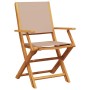 Folding garden chairs 6 pcs solid wood and taupe fabric by , Garden chairs - Ref: Foro24-3214581, Price: 351,92 €, Discount: %