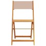 Folding garden chairs 8 pcs solid wood and taupe fabric by , Garden chairs - Ref: Foro24-3214618, Price: 324,57 €, Discount: %