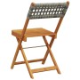 Folding garden chairs 6 pcs solid wood and gray PE rattan by , Garden chairs - Ref: Foro24-3214595, Price: 162,20 €, Discount: %