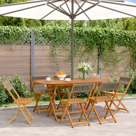 Reclining garden chairs 6 pcs solid acacia wood gray by , Garden chairs - Ref: Foro24-3214605, Price: 249,99 €, Discount: %