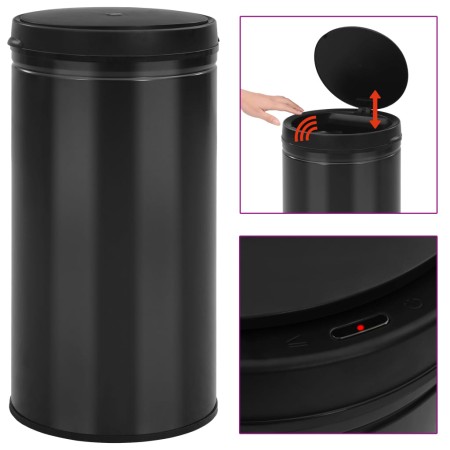 Trash can with automatic sensor 60L black carbon steel by vidaXL, Garbage cans and trash cans - Ref: Foro24-322701, Price: 12...