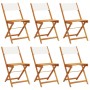 Folding garden chairs 6 units solid wood and cream fabric by , Garden chairs - Ref: Foro24-3214611, Price: 243,92 €, Discount: %