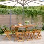 Folding garden chairs 8 pcs solid wood and gray PE rattan by , Garden chairs - Ref: Foro24-3214597, Price: 317,82 €, Discount: %