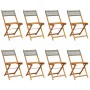 Folding garden chairs 8 pcs solid wood and gray PE rattan by , Garden chairs - Ref: Foro24-3214597, Price: 317,82 €, Discount: %