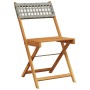 Folding garden chairs 8 pcs solid wood and gray PE rattan by , Garden chairs - Ref: Foro24-3214597, Price: 317,82 €, Discount: %