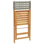 Folding garden chairs 8 pcs solid wood and gray PE rattan by , Garden chairs - Ref: Foro24-3214597, Price: 317,82 €, Discount: %