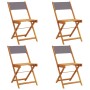 Folding garden chairs 4 pcs solid wood and anthracite fabric by , Garden chairs - Ref: Foro24-3214613, Price: 165,56 €, Disco...