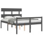 Seniorenbett mit grauem Massivholz-Kopfteil von vidaXL, Betten und Lattenroste - Ref: Foro24-3195328, Preis: 149,31 €, Rabatt: %