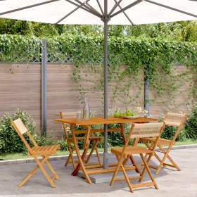 Folding garden chairs 4 pcs solid acacia wood beige by , Garden chairs - Ref: Foro24-3214607, Price: 178,37 €, Discount: %