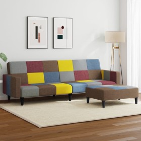 Zweiplätziges Schlafsofa mit Hocker aus Patchwork-Stoff. von , Sofas - Ref: Foro24-3258122, Preis: 320,96 €, Rabatt: %