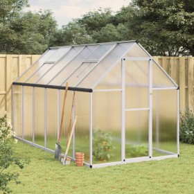 Greenhouse with silver aluminum base frame 334x169x195 cm by , Greenhouses - Ref: Foro24-3266326, Price: 571,99 €, Discount: %