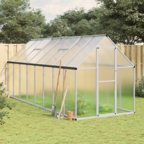 Greenhouse with silver aluminum base frame 445x169x195 cm by , Greenhouses - Ref: Foro24-3266332, Price: 656,99 €, Discount: %