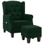 Sillón de masaje con reposapiés tela verde oscuro de vidaXL, Sillones de masaje eléctricos - Ref: Foro24-320167, Precio: 265,...