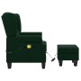 Sillón de masaje con reposapiés tela verde oscuro de vidaXL, Sillones de masaje eléctricos - Ref: Foro24-320167, Precio: 265,...