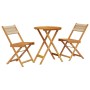 3-piece bistro set made of beige polypropylene and solid wood by , Garden sets - Ref: Foro24-3281747, Price: 139,99 €, Discou...