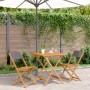 3-teiliges Bistro-Set aus Stoff und massivem Anthrazit-Holz von , Gartensets - Ref: Foro24-3281869, Preis: 158,79 €, Rabatt: %