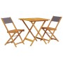 3-teiliges Bistro-Set aus Stoff und massivem Anthrazit-Holz von , Gartensets - Ref: Foro24-3281869, Preis: 158,79 €, Rabatt: %