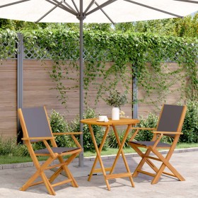 3-teiliges Bistro-Set aus Stoff und massivem Anthrazit-Holz von , Gartensets - Ref: Foro24-3281857, Preis: 187,99 €, Rabatt: %