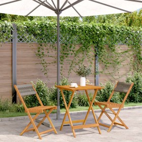 3-teiliges Bistro-Set aus Polypropylen und massivem grauem Holz. von , Gartensets - Ref: Foro24-3281758, Preis: 142,99 €, Rab...