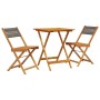 3-piece bistro set made of gray polypropylene and solid wood by , Garden sets - Ref: Foro24-3281758, Price: 144,03 €, Discoun...