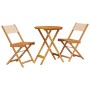 3-piece bistro set in beige fabric and solid wood by , Garden sets - Ref: Foro24-3281751, Price: 138,42 €, Discount: %