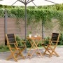 3-piece bistro set made of black polypropylene and solid wood by , Garden sets - Ref: Foro24-3281793, Price: 194,97 €, Discou...