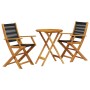 3-piece bistro set made of black polypropylene and solid wood by , Garden sets - Ref: Foro24-3281793, Price: 194,97 €, Discou...