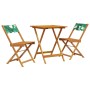 3-teiliges Bistro-Set aus Stoff und massivem Holz mit Blattmuster. von , Gartensets - Ref: Foro24-3281764, Preis: 142,28 €, R...