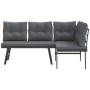 Garden bench cushions 2 pieces steel powder coated black by , garden benches - Ref: Foro24-4008105, Price: 232,89 €, Discount: %