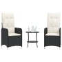 Reclining garden chairs with table 2 pcs black PE rattan by , Garden chairs - Ref: Foro24-365690, Price: 261,97 €, Discount: %