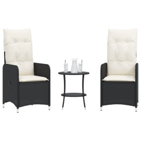 Reclining garden chairs with table 2 pcs black PE rattan by , Garden chairs - Ref: Foro24-365690, Price: 262,99 €, Discount: %