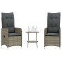 Reclining garden chairs with table 2 pcs gray PE rattan by , Garden chairs - Ref: Foro24-365692, Price: 266,21 €, Discount: %