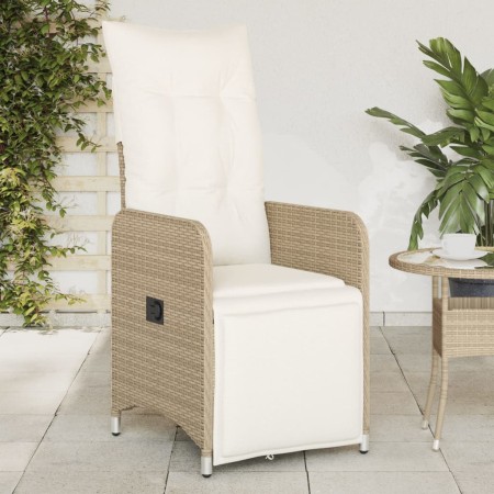 Sillones reclinables de jardín con cojines beige 2 uds ratán PE de , Sillas de jardín - Ref: Foro24-365703, Precio: 276,70 €,...