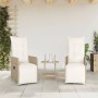 Sillones reclinables de jardín con cojines beige 2 uds ratán PE de , Sillas de jardín - Ref: Foro24-365703, Precio: 287,99 €,...