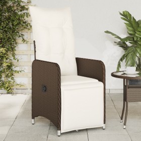 Reclining garden armchairs with brown cushions 2 units PE rattan by , Garden chairs - Ref: Foro24-365701, Price: 287,17 €, Di...