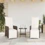 Reclining garden armchairs with brown cushions 2 units PE rattan by , Garden chairs - Ref: Foro24-365701, Price: 276,70 €, Di...