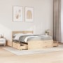 Bed with drawers and solid pine wood mattress 140x190 cm by , Beds and slatted bases - Ref: Foro24-3281910, Price: 472,67 €, ...