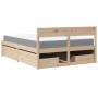 Bed with drawers and solid pine wood mattress 140x190 cm by , Beds and slatted bases - Ref: Foro24-3281910, Price: 472,67 €, ...