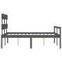 Seniorenbett mit grauem Massivholz-Kopfteil von vidaXL, Betten und Lattenroste - Ref: Foro24-3195328, Preis: 149,31 €, Rabatt: %