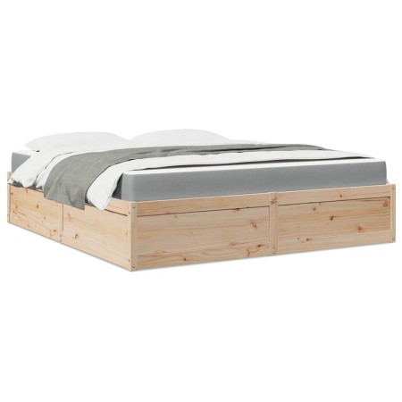 Bed with solid pine wood mattress 180x200 cm by , Beds and slatted bases - Ref: Foro24-3281925, Price: 434,56 €, Discount: %