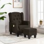 Sillón de masaje con reposapiés tela marrón oscuro de vidaXL, Sillones de masaje eléctricos - Ref: Foro24-320166, Precio: 252...