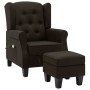 Sillón de masaje con reposapiés tela marrón oscuro de vidaXL, Sillones de masaje eléctricos - Ref: Foro24-320166, Precio: 252...