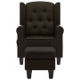 Sillón de masaje con reposapiés tela marrón oscuro de vidaXL, Sillones de masaje eléctricos - Ref: Foro24-320166, Precio: 252...