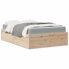 Bed with solid pine wood mattress 120x190 cm by , Beds and slatted bases - Ref: Foro24-3281952, Price: 329,70 €, Discount: %