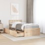 Bed with drawers and solid pine wood mattress 100x200 cm by , Beds and slatted bases - Ref: Foro24-3281904, Price: 331,96 €, ...