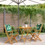 3-piece bistro set, fabric, solid wood, leaf print by , Garden sets - Ref: Foro24-3281860, Price: 179,71 €, Discount: %