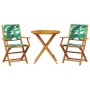 3-piece bistro set, fabric, solid wood, leaf print by , Garden sets - Ref: Foro24-3281860, Price: 179,71 €, Discount: %