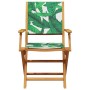 3-piece bistro set, fabric, solid wood, leaf print by , Garden sets - Ref: Foro24-3281860, Price: 179,71 €, Discount: %